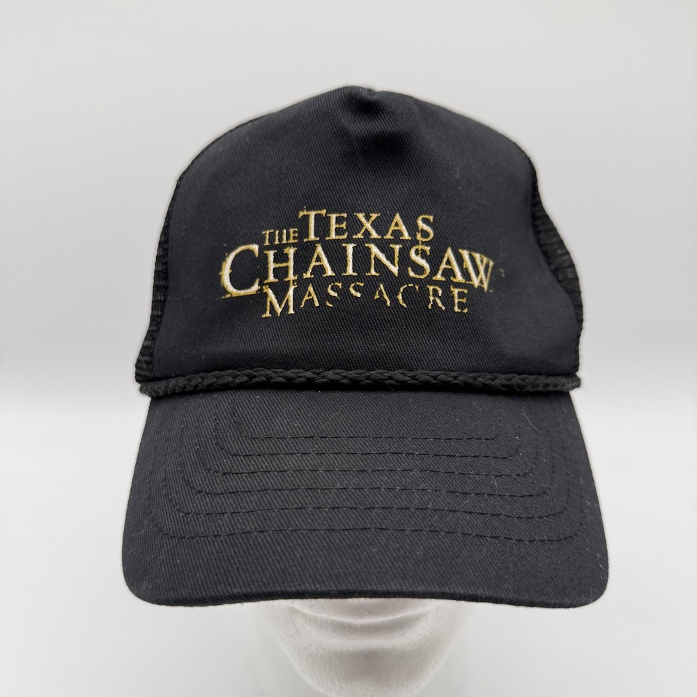 KC The Texas Chainsaw Massacre Black Mesh Trucker Hat Snapback Horror Movie Cap